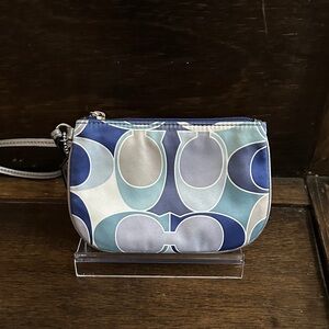 Coach Blue and Gray Wristlet